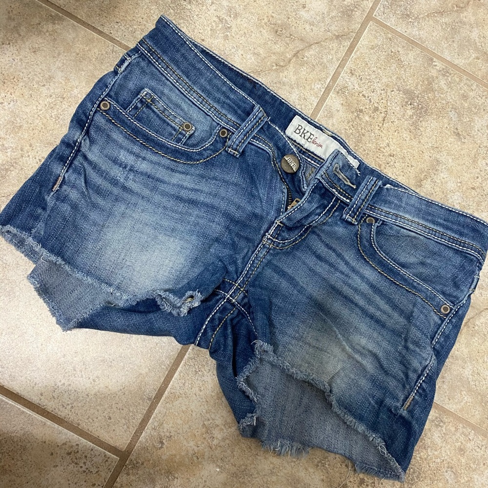 Denim low rise shorts